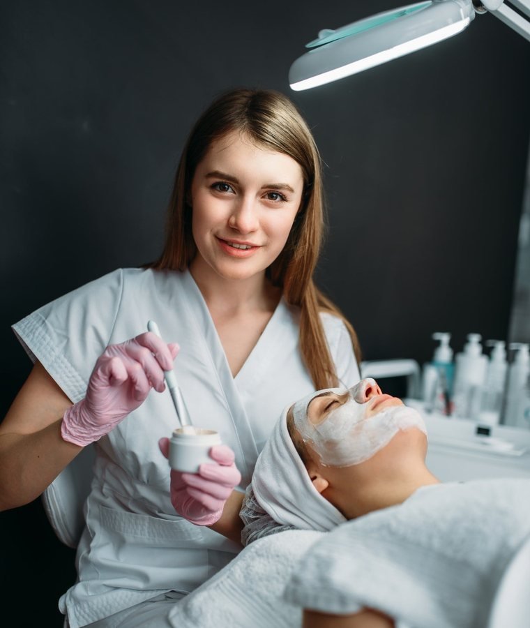 Skin care specialist performing an advanced facial treatment at Diva Healthcare Clinic